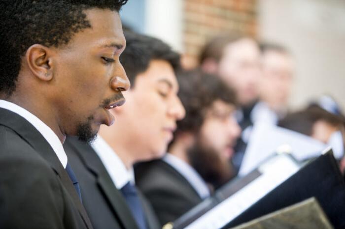 Students singing at the Talbot Young event.