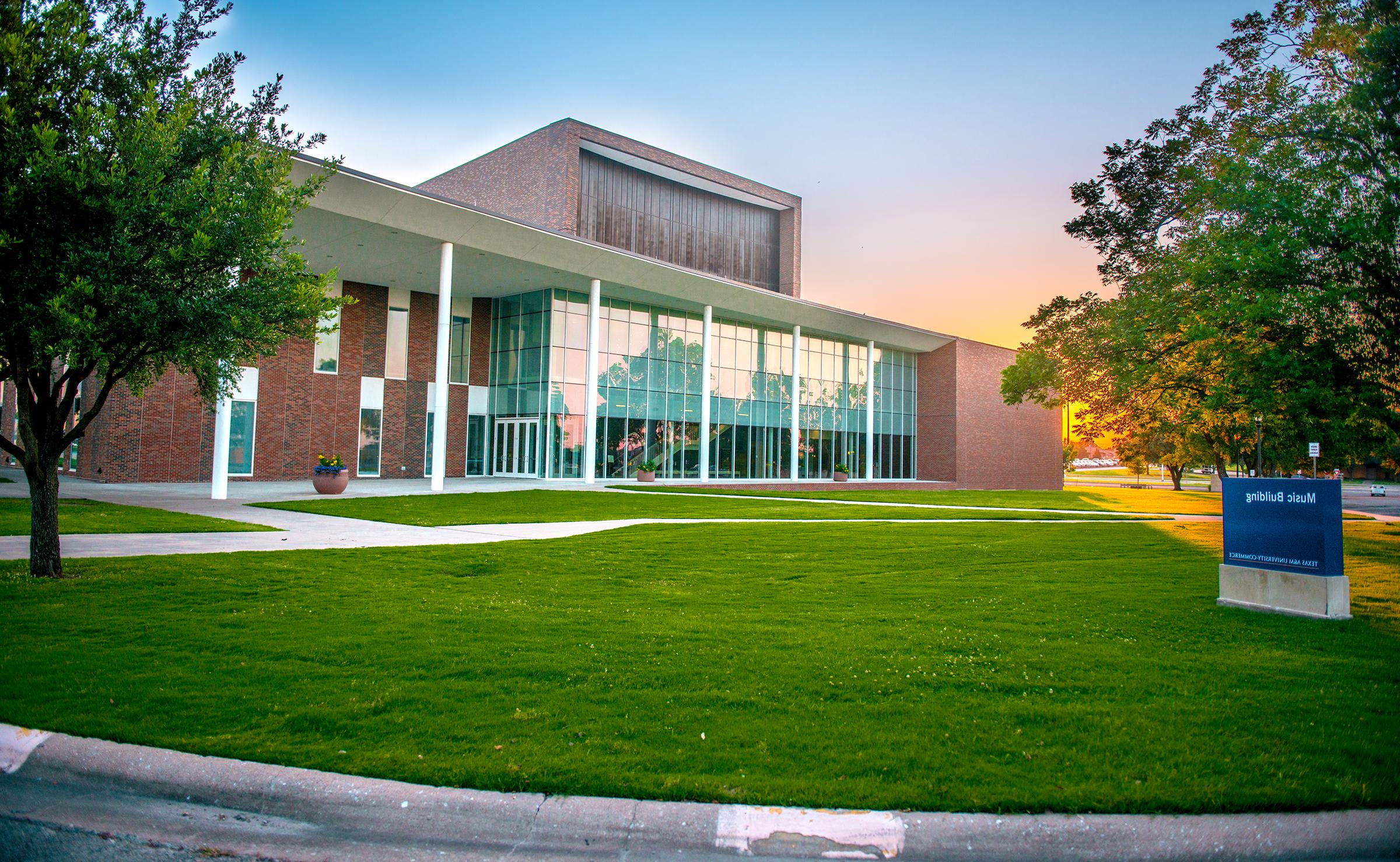 In front of the East Texas A&M music building